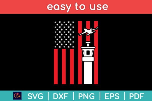 Air Traffic Controller American Flag SVG Graphics for Crafts