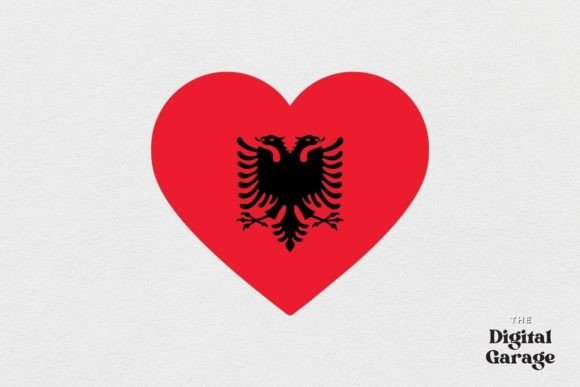 Albania Flag, Albania Heart SVG PNG