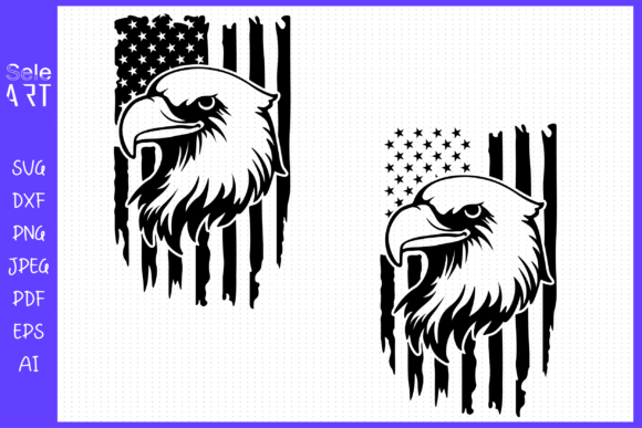 America Flag, Patriotic Eagle Graphics for Crafts