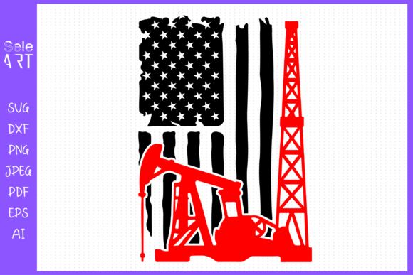 American Oilfield Flag Graphics for Crafts