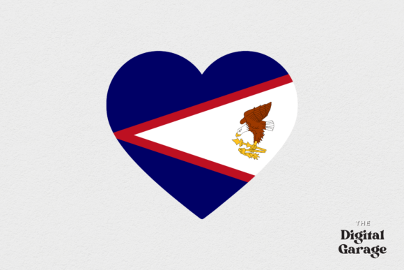 American Samoa Heart Flag: Graphics for Crafts & Branding