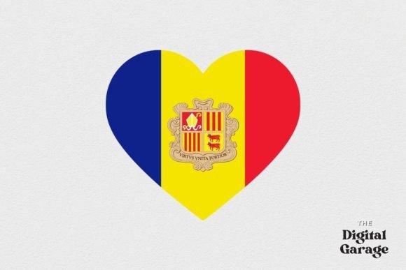 Andorra Flag, Andorra Heart SVG PNG for Graphics and Crafts