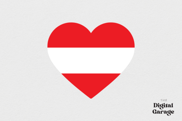 Austria Flag Heart Graphic for Crafts