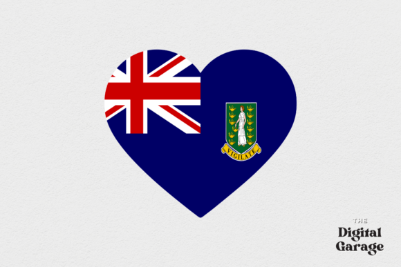 British Virgin Islands Heart Flag Graphic for Crafts