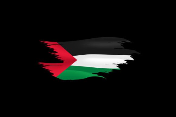 Brush Stroke of Palestine Flag: Graphics for Crafts & Content