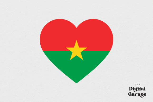 Burkina Faso Heart Flag: Graphics for Crafts & Local Branding