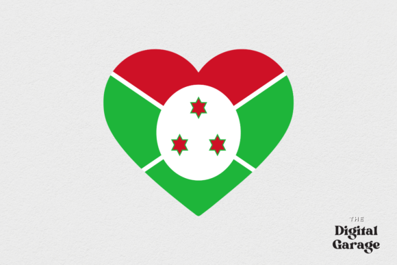 Burundi Heart Flag Graphics for Crafts