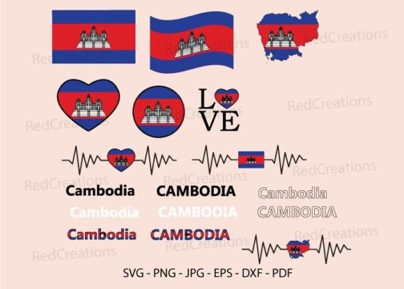 Cambodia Flag Bundle Svg for Graphics and Crafts