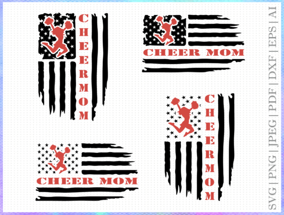 Cheer Mom Flag Svg Graphics for Crafts