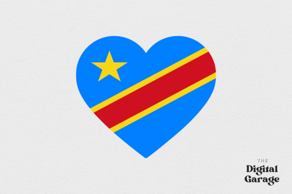 Congo Democratic Rep Heart Flag: Graphics for Crafts
