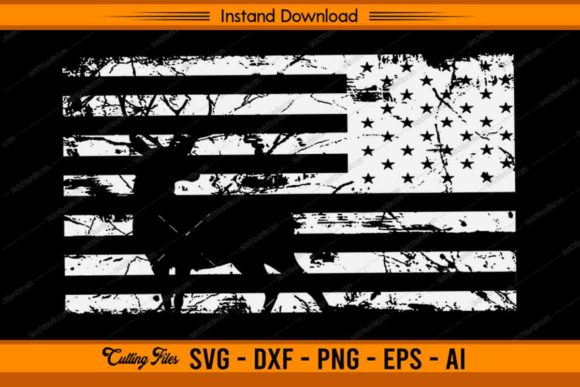 Deer Hunting & America Flag Graphics for Crafts