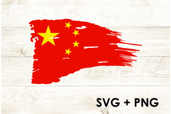 Distressed China Flag: Graphics for Crafts & Branding