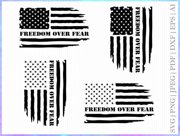 Freedom over Fear Flag SVG