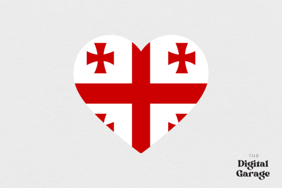 Georgia Heart Flag Graphic for Crafts and Digital Products