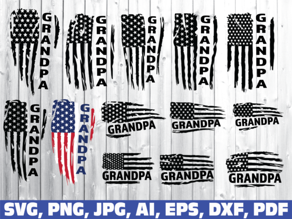 Grandpa American Flag Graphics for Crafts