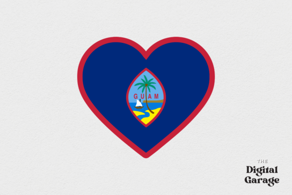 Guam Heart Flag Graphics for Crafts & Marketing