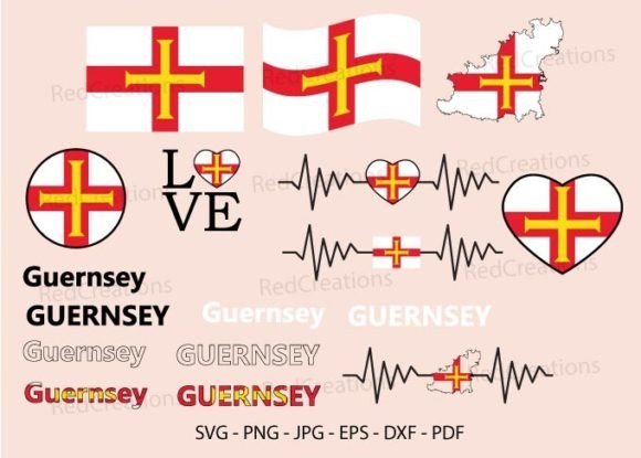 Guernsey Flag Graphics for Crafts and Web Design