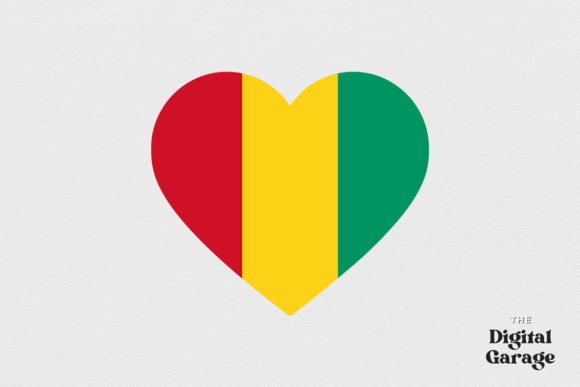 Guinea Heart Flag Graphics for Crafts & Marketing