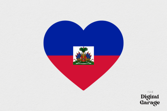 Haiti Heart Flag Graphics for Local Business Branding