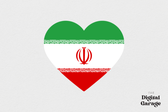 Iran Heart Flag Graphic for Local Branding