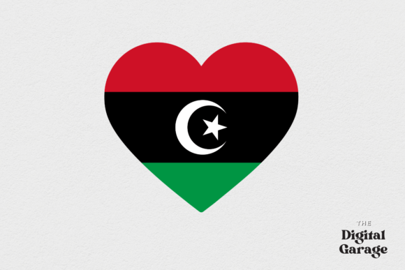 Libya Heart Flag Graphics for Crafts & Design