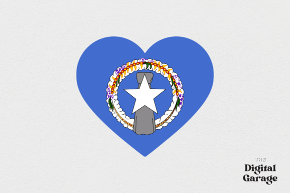 N. Mariana Islands Heart Flag: Graphics for Crafts & Local Branding