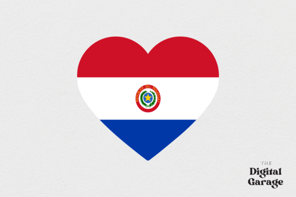 Paraguay Heart Flag Graphics for Crafts
