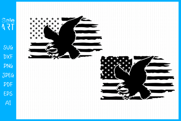 Patriotic Eagle Distress Flag USA Graphics for Crafts