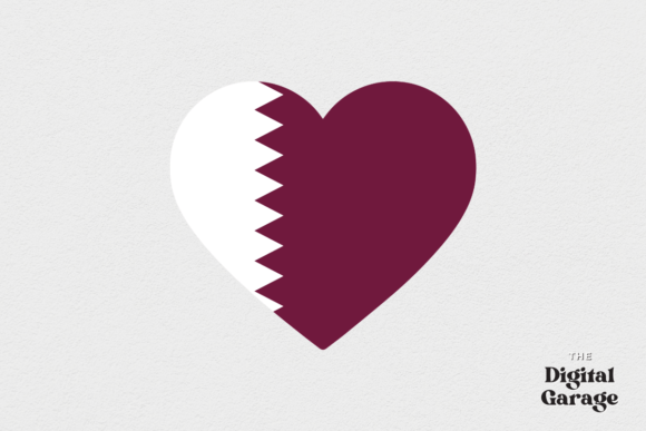 Qatar Heart Flag Graphics for Crafts