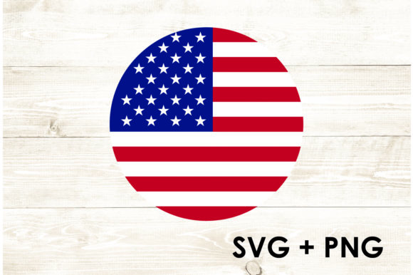 Round American Flag Graphics for Crafts