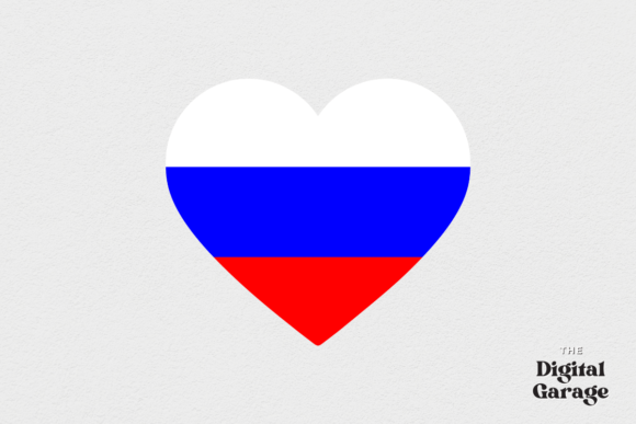 Russia Flag, Russia Heart Graphics for Local Branding