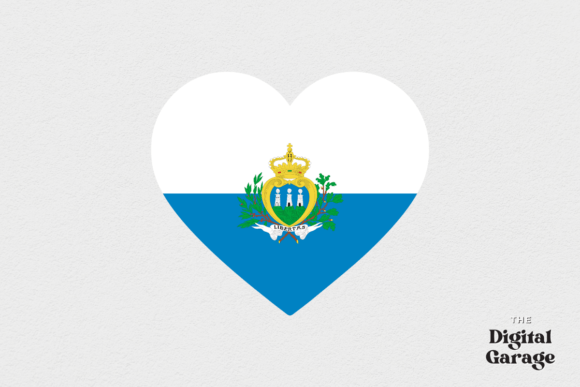 San Marino Flag, San Marino Heart SVG PN for Graphics and Crafts