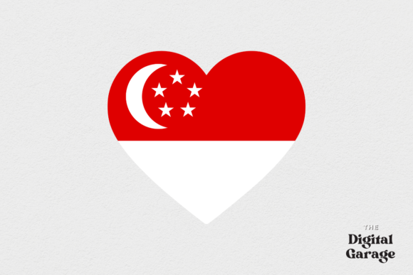Singapore Heart Flag Design