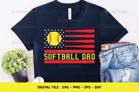 Softball Dad Svg Graphics for Crafts