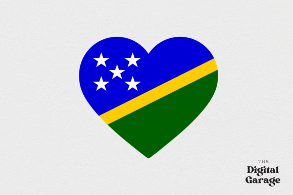 Solomon Islands Heart Flag: Graphics for Crafts & Branding