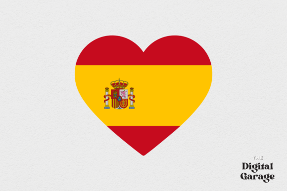 Spain Flag, Spain Heart SVG PNG for Graphics and Crafts