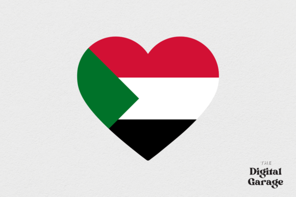 Sudan Heart Flag Graphics for Crafts