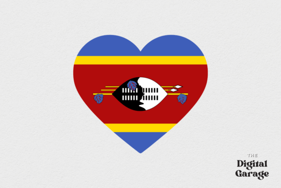Swaziland Heart Flag Graphics for Crafts & Publishing