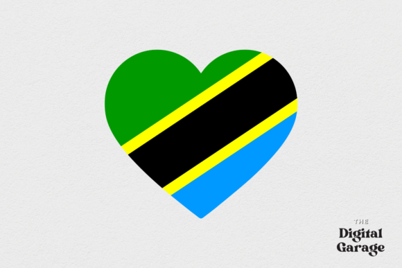 Tanzania Heart Flag Graphics for Crafts