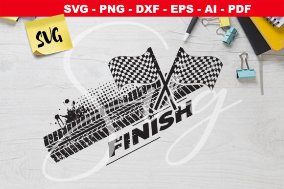 Tire Tracks Racing Flag Finish