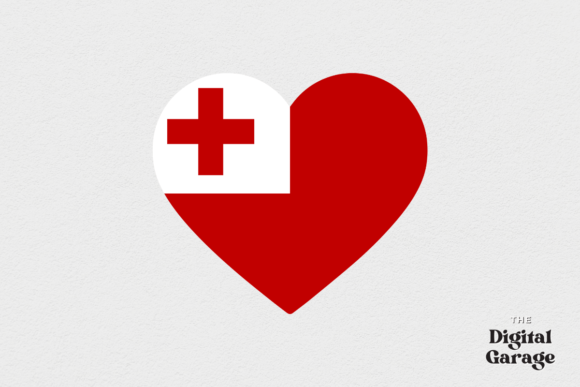Tonga Heart Flag: Graphics for Crafts & Content