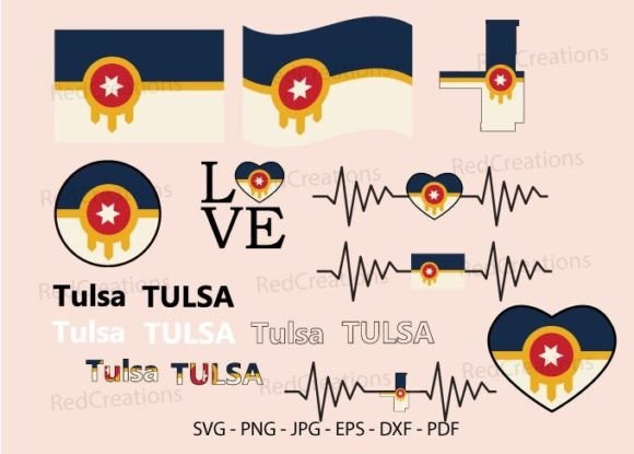 Tulsa Flag Svg Bundle for Creative Graphics and Crafts