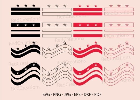 Washington DC Flag SVG Bundle for Crafts & Graphics